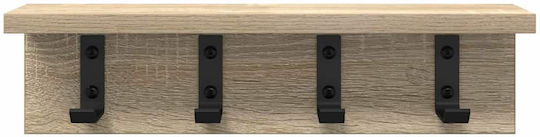 vidaXL Κρεμάστρα Τοίχου Ξύλινη Καφέ 40x10.5x10.5cm