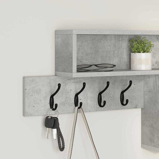 vidaXL Wooden Wall Hanger Gray 100x12cm 1pc