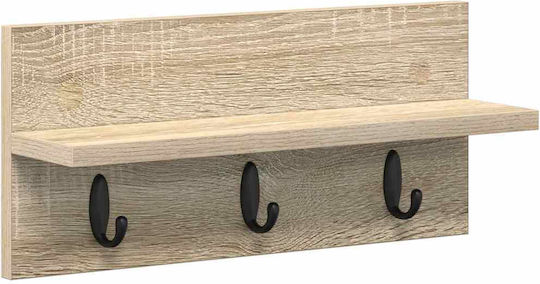 vidaXL Κρεμάστρα Τοίχου Ξύλινη Μπεζ 40x18x10.5cm