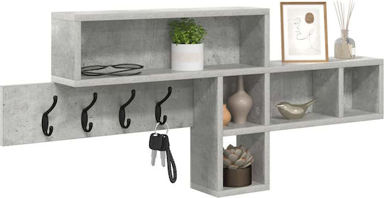 vidaXL Wooden Wall Hanger Gray 100x12cm 1pc