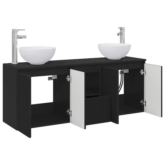 vidaXL Πάγκος χωρίς Νιπτήρα Μ49.5xΒ35xΥ63cm Μαύρο