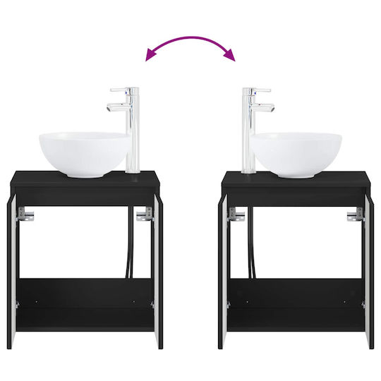 vidaXL Πάγκος χωρίς Νιπτήρα Μ49.5xΒ35xΥ63cm Μαύρο