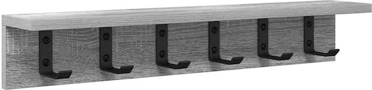vidaXL Κρεμάστρα Τοίχου Ξύλινη Γκρι 60x10.5x10.5cm