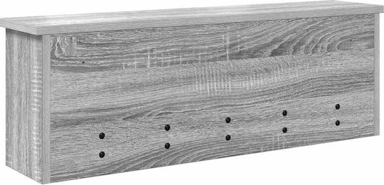 vidaXL Agățătoare De Perete Din Lemn Cu 5 Compartimente Gri 75x26x16cm