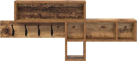 vidaXL Wooden Wall Hanger Brown 100x43.5cm 1pc