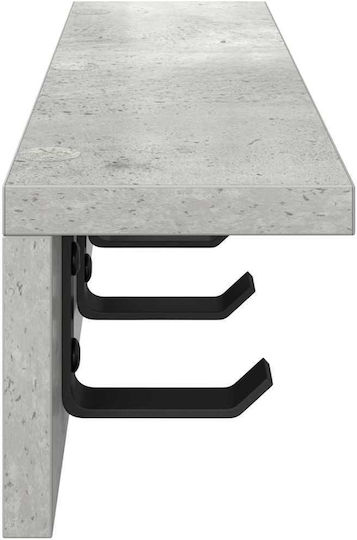 vidaXL Wooden Wall Hanger Gray 40x10.5x10.5cm 1pc