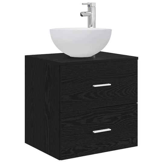 vidaXL Dulap de baie fără lavoar L49.5xA41xÎ64.5cm Stejar Negru