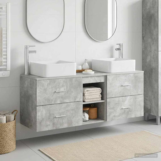 vidaXL Πάγκος με Νιπτήρα Μ49.5xΒ41xΥ63cm Γκρι