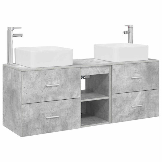 vidaXL Πάγκος με Νιπτήρα Μ49.5xΒ41xΥ63cm Γκρι