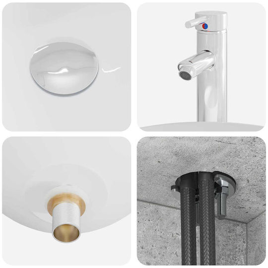 vidaXL Πάγκος με Νιπτήρα Μ49.5xΒ41xΥ63cm Γκρι