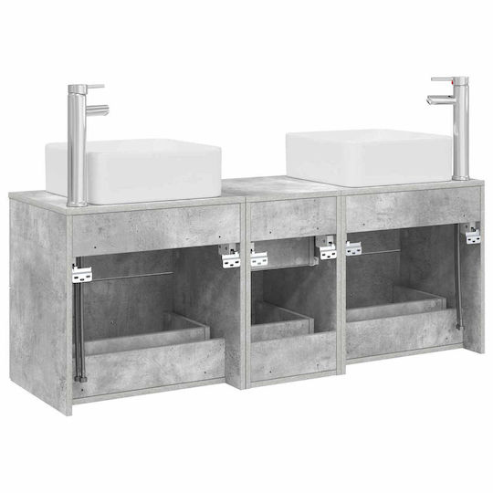 vidaXL Dulap de baie cu lavoar 49.5x41x63cm Gri