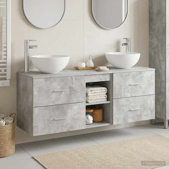 vidaXL Πάγκος με Νιπτήρα Μ49.5xΒ35xΥ63cm Γκρι