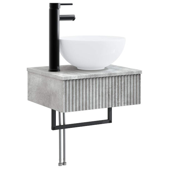 vidaXL Badezimmer Waschtisch-Einheit M33xB34.5xH160cm Grau