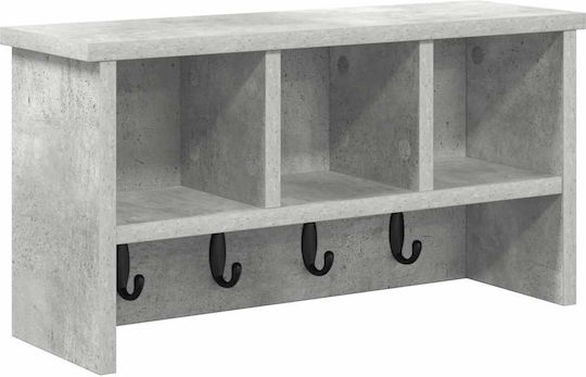 vidaXL Стенна Закачалка Дървена Сива 50x26x16см