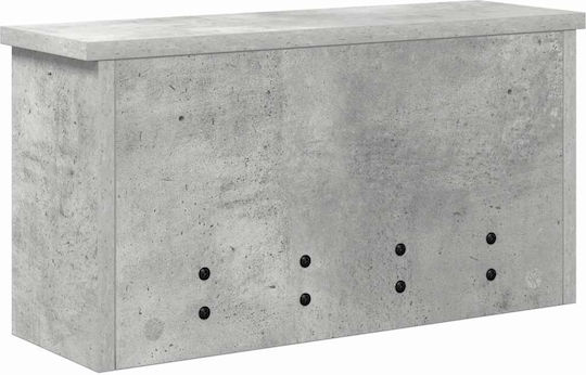 vidaXL Стенна Закачалка Дървена Сива 50x26x16см