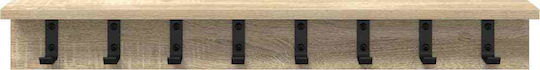 vidaXL Wooden Wall Hanger Brown 80x10.5x10.5cm