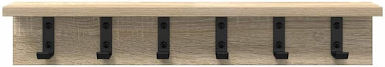 vidaXL Κρεμάστρα Τοίχου Ξύλινη Καφέ 60x10.5x10.5cm