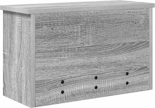 vidaXL Κρεμάστρα Τοίχου Ξύλινη 3 Θέσεων Γκρι 50x30x20cm