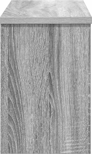 vidaXL Κρεμάστρα Τοίχου Ξύλινη 3 Θέσεων Γκρι 50x30x20cm