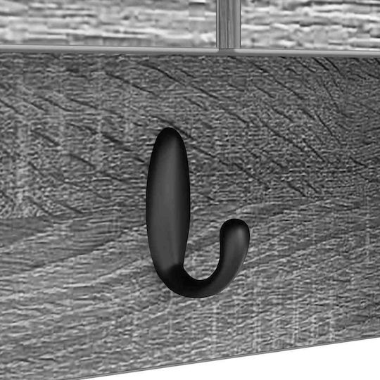 vidaXL Κρεμάστρα Τοίχου Ξύλινη 3 Θέσεων Γκρι 50x30x20cm