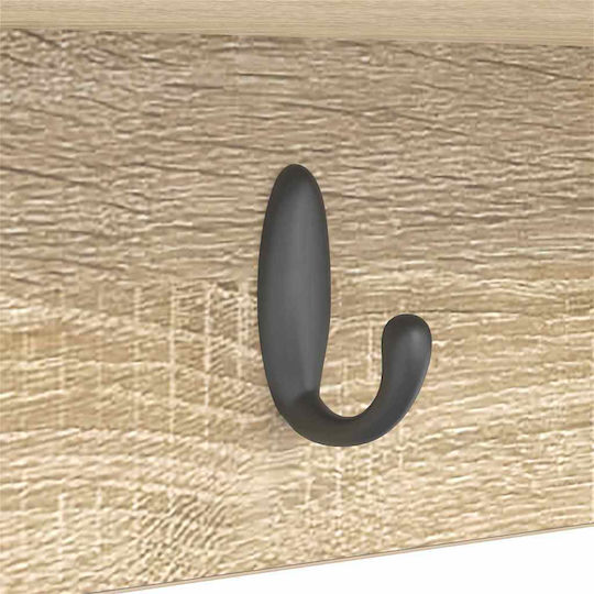 vidaXL Стенна Закачалка Дървена Бежова 50x26x16см