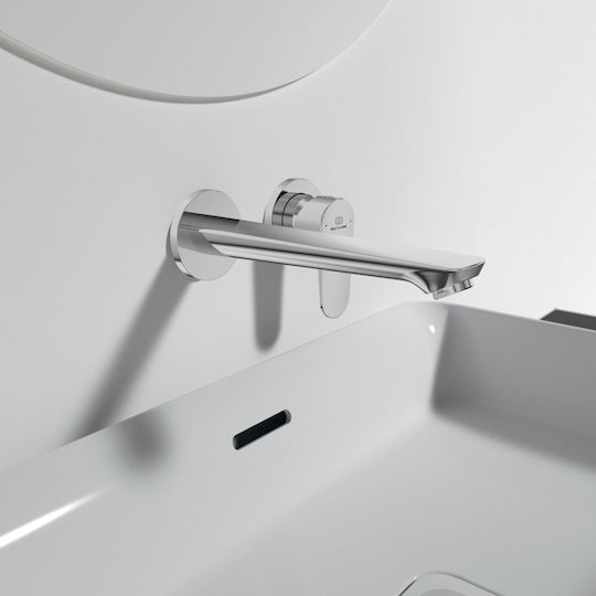 Ideal Standard Cerafine O Σετ Μίκτης & Στόμιο Εντοιχισμού Νιπτήρα 1 Εξόδου Ασημί