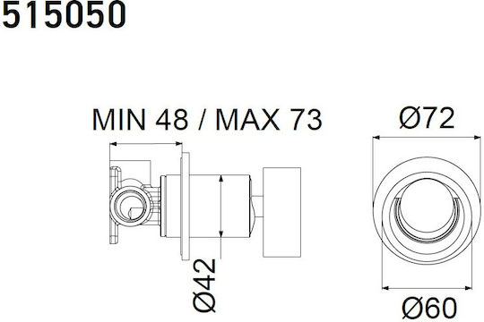 Armando Vicario Halo Built-in Mixer & Spout Set for Shower 1 Exit Inox Silver