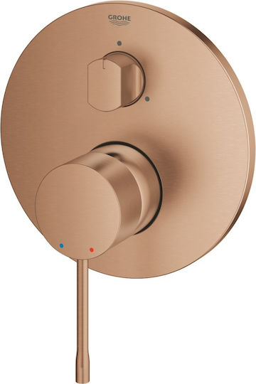 Grohe Essence Μίκτης Μπαταρίας Εντοιχισμού Ντουζιέρας 3 Εξόδων Χάλκινος