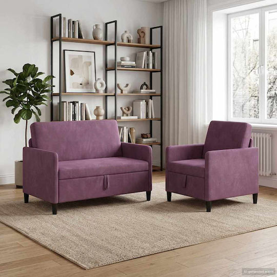 Set Mobilă Living Scaun Cu 2 Locuri și Fotoliu