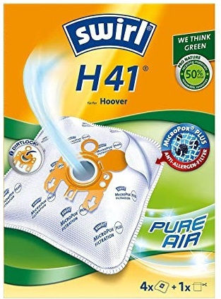 Swirl H41 Vacuum Cleaner Bags 4pcs Compatible with Vacuum Cleaner Hoover