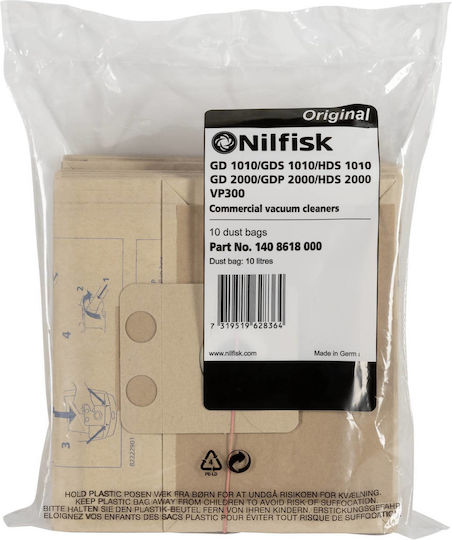 Nilfisk Staubsaugerbeutel 10Stück Kompatibel mit Staubsauger Nilfisk