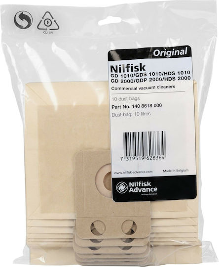 Nilfisk Staubsaugerbeutel 10Stück Kompatibel mit Staubsauger Nilfisk