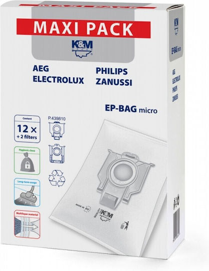 Konig & Meyer Sac Aspirator 12buc Compatibil cu Aspirator Philips