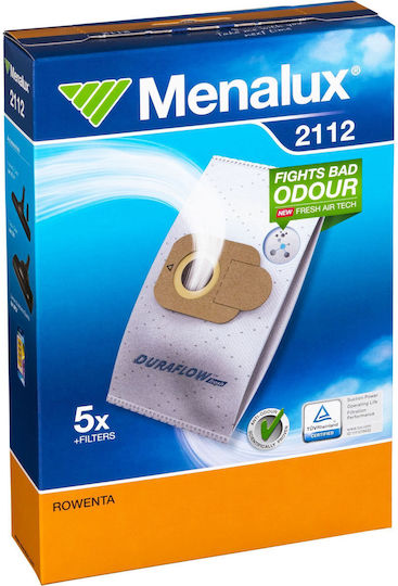 Menalux Staubsaugerbeutel 5Stück Kompatibel mit Staubsauger Hoover / Electrolux / Rowenta