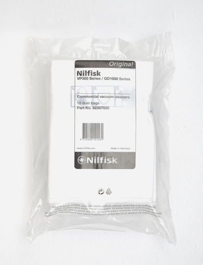 Nilfisk Σακούλες Σκούπας 10τμχ Συμβατή με Σκούπα Nilfisk