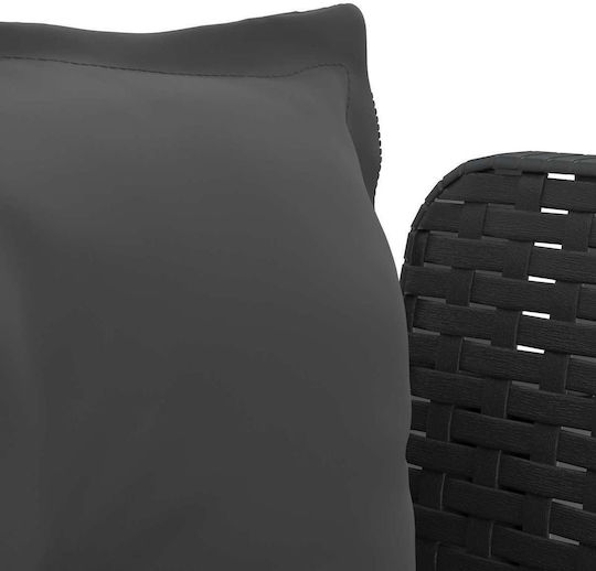 Gartenstühle Rattan Anthrazit mit Kissen