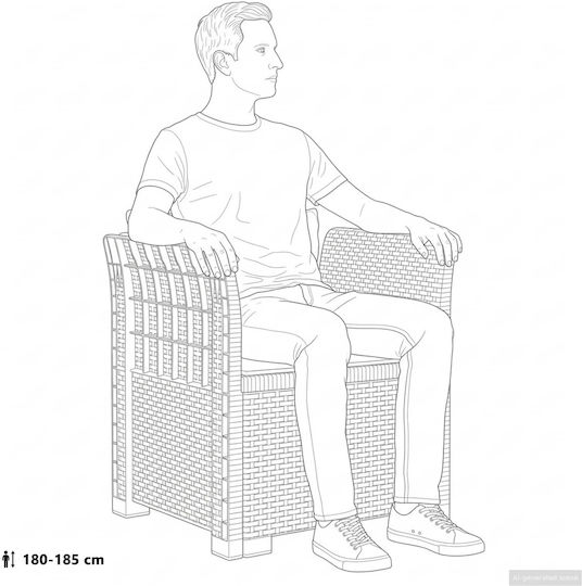 Gartenstühle Rattan Anthrazit mit Kissen