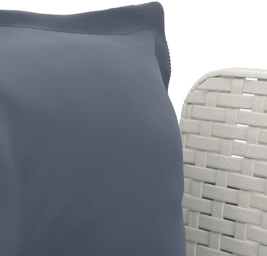 Outdoor Chair Rattan White with Cushion
