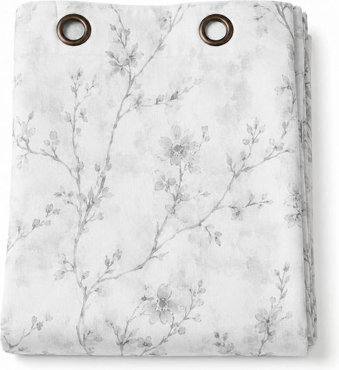 Galifas Vorhang mit Bleistiftfalten Silver Blossom 270x280cm