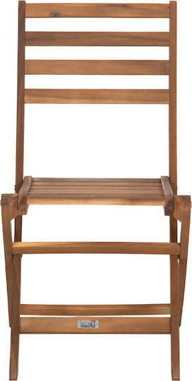 Outdoor Wooden Chair Muyen Natural 2 Pieces 45x54x85 cm