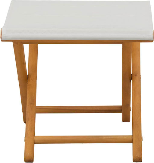 Outdoor Wooden Chair Cream With Cushion 2 Pieces 41x42x36.5cm
