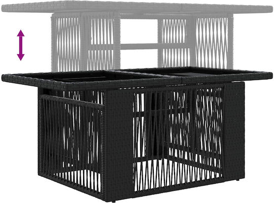 vidaXL Garten- und Outdoor-Möbelsets Wohnzimmer Typsatz 4 Stück Schwarz mit Kissen