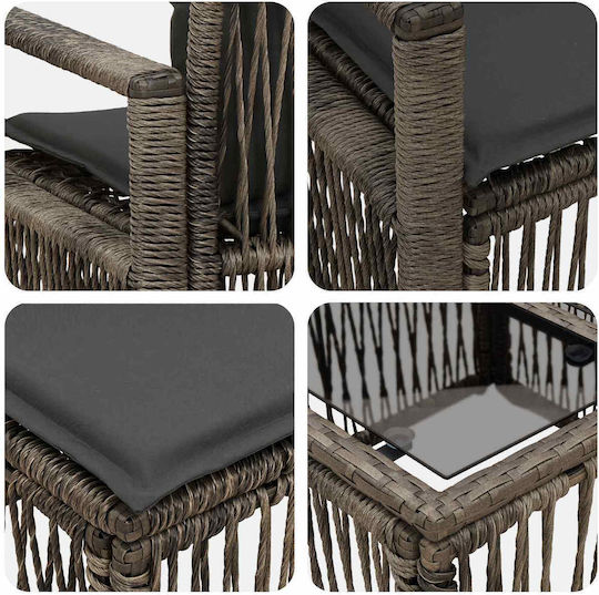 Set Cameră De Zi Pentru Exterior 11 Piese Gri Cu Perne