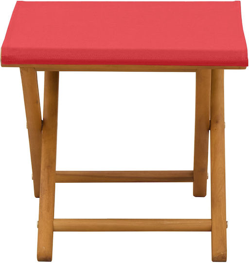 vidaXL Wooden Outdoor Chair Red with Cushion 2 Pieces 41x42x36.5 cm