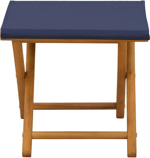 Wooden Outdoor Chair Blue with Cushion 2 Pieces 41x42x36.5 cm