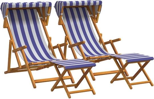 Outdoor Chair Wooden Eucalyptus with Cushion 4 Pieces 67.5x113x103cm