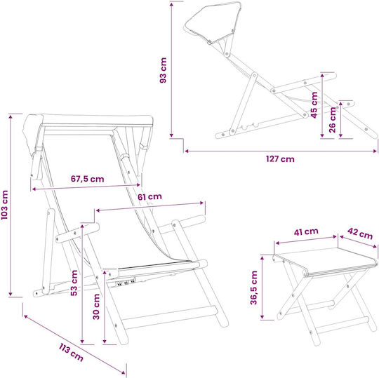 Outdoor Chair Wooden Eucalyptus with Cushion 4 Pieces 67.5x113x103cm