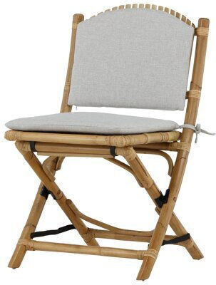 Outdoor Armchair Wooden Mernolu 101 Light Wood Color with Cushion 54x63x93cm