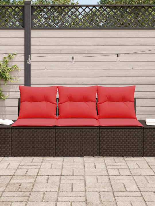 Canapea Trei Locuri De Exterior Din Rattan Cu Perne