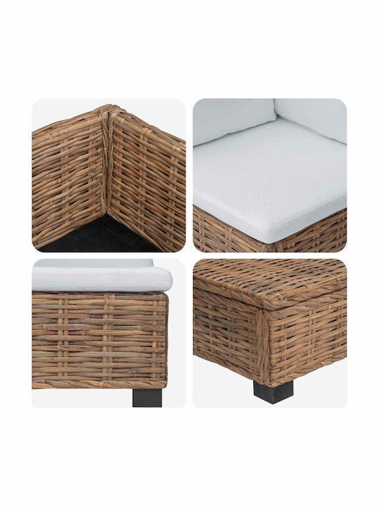 Three-Seater Outdoor Rattan Sofa With Cushions